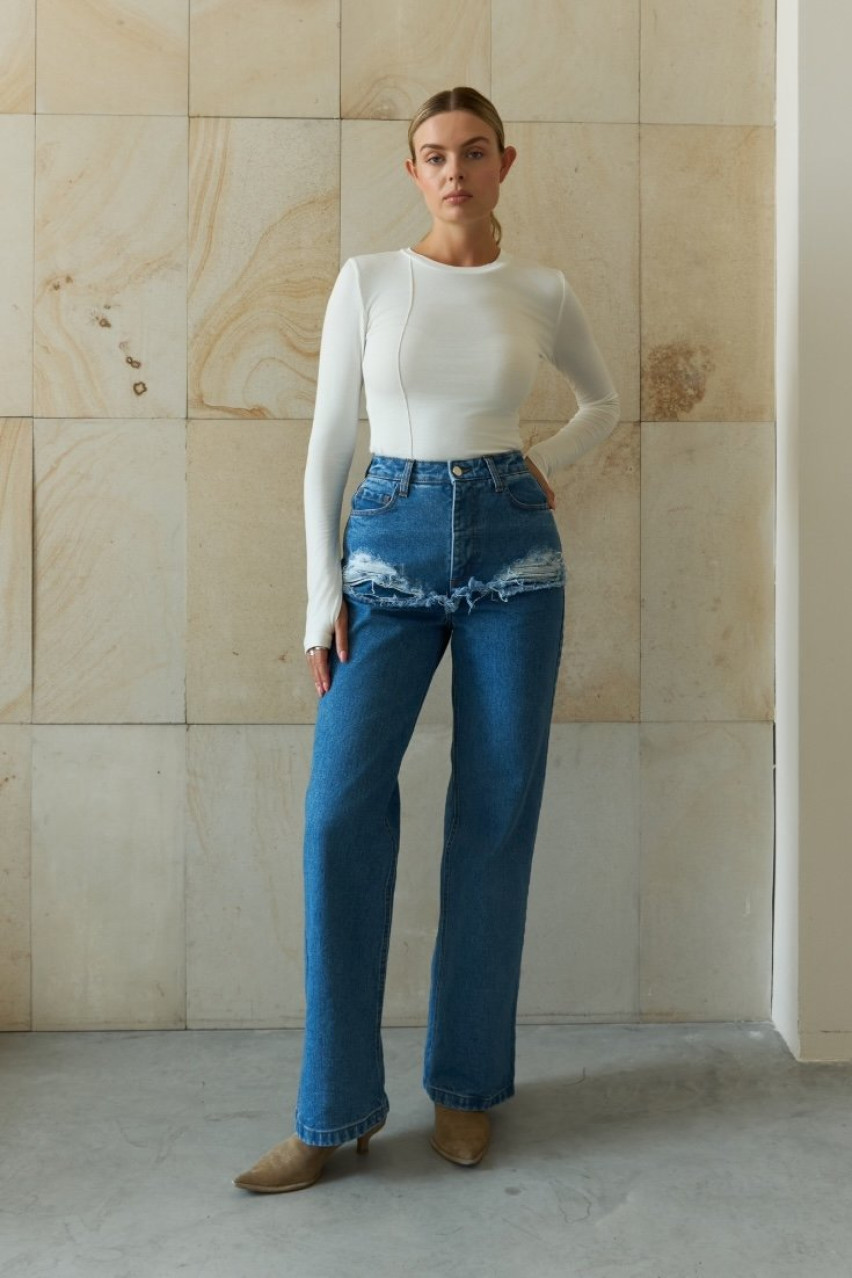 Сині джинси Distressed прямого крою SS2024 BLAZH.